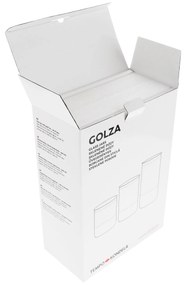 TEMPO-KONDELA GOLZA, üveg tárolóedények, 3 db-os szett, fedővel, üveg/fém