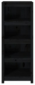 fekete tömör fenyőfa könyvszekrény 50x35x125,5 cm