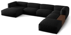 Fekete moduláris sarokkanapé (jobb oldali-U alakú) Martina – Micadoni Home