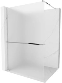 Mexen Kioto +, zuhany paraván polccal és törölközőtartóval 90 x 200 cm, 8mm-es jegesedés üveg, króm profil, 800-090-121-01-30