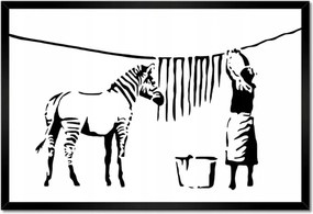 Poszterek keretben 60x40 Zebra mosás Banksy Csíkok