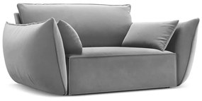Világosszürke bársony fotel Vanda – Mazzini Sofas