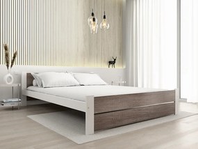 Ágy IKAROS DOUBLE 140 x 200 cm, fehér/szarvasgomba tölgy Matrac: Matrac nélkül, Ágyrács: Ágyrács nélkül
