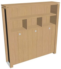Verno+ S magas gardrób 200 x 46 x 210 cm, polccal, világos tölgy / fekete