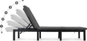 Furnigo Marbella kerti napozóágy fekete - antracit párna