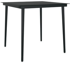 3 darabos kerti étkező szett fekete poly rattan