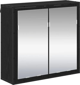 vidaXL Falpolc polcokkal Falra szerelhető Fekete tölgy 65 x 20 x 60 cm