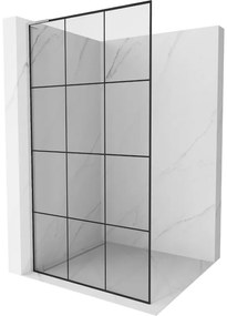 Mexen Kioto L, Walk-In zuhany paraván 120 x 200 cm, 8 mm átlátszó üveg fekete mintás, króm profil, 800-120-103-01-77