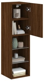 2 db barna tölgy színű TV-szekrény LED-ekkel 30,5 x 30 x 102 cm