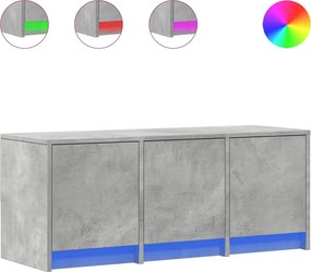 vidaXL betonszürke szerelt fa TV-szekrény LED-ekkel 97 x 34 x 40 cm