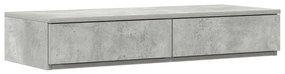 Ágy Fiókok Betondrapp Szürke 80x36,5x16,5 cm Mérnöki Fa
