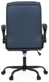 Kék ökobőr irodai szék hintamechanikával. KA-Y344 BLUE