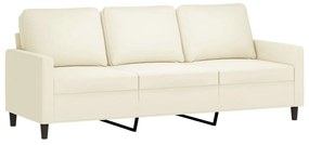 3 részes krémszínű bársony ülőgarnitúra párnákkal