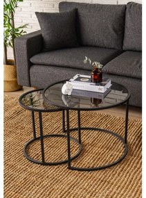 KÉSZLET 2x Kávésasztal TOKYO átm. 42/60 cm fekete