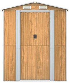 világosbarna horganyzott acél kerti fészer 192x606x223 cm
