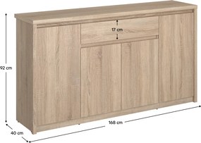 Komód, DTD laminált, tölgy sonoma, NORTY TYP 11