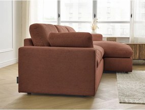 Narancssárga kordbársony sarokkanapé Belair – Bobochic Paris