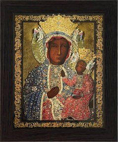 Vászonkép 30x25 Szűz Mária Wenge Keret