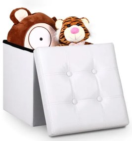 Casaria® Tárolós puff 38x38x38 cm - fehér