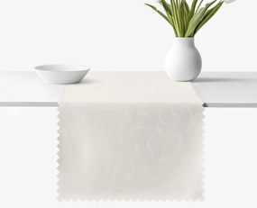 Goldea ünnepi teflonos asztali futó - tej színű nagy ornamentekkel ékesített 20x120 cm