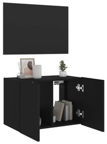 fekete fali TV-szekrény LED-világítással 60x35x41 cm