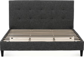 Kárpitozott franciaágykeret szürke szövet – BED-M180