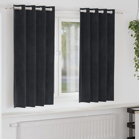 Fekete Átlátszatlan Függönyök Szemgombokkal 2 db Fekete Bélés