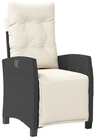 5 részes fekete polyrattan kerti étkezőgarnitúra párnákkal