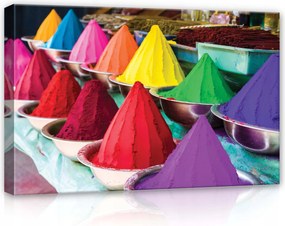 Vászonkép 60x40 Élénk színek színes por Holi vidám kontrasztos