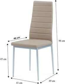 Szék, bézs műbőr/szürke fém, COLETA NOVA