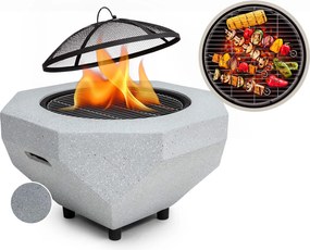 Blumfeldt Diamond, tűzrakóhely grillel, MGO és acél fedél, szikrafogó