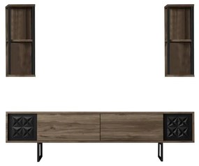 TV szekrény Black Line - Walnut, Black