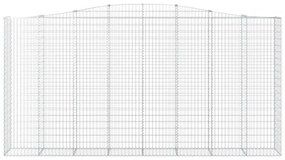 2 db íves horganyzott vas gabion kosár 400x50x200/220 cm