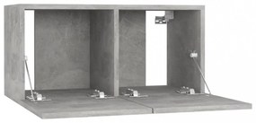 4 db betonszürke szerelt fa TV-szekrény 60 x 30 x 30 cm