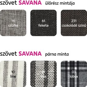 SarokĂŒlĆgarnitĂșra, szĂŒrke/fekete, balos, MEXX