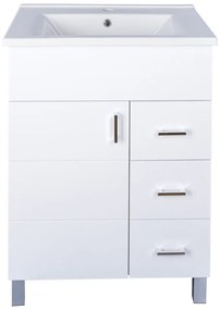 VivaStyle KARINA 75 lábon álló fürdőszobabútor 3 fiókos Sanovit ATRIA 9075 mosdóval 75,3 x 45,5 cm