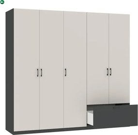 ALTA WARDROBE 5D1S ANTHRACITE+CASHMERE