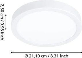 Eglo 901333 - LED fürdőszobai mennyezeti lámpa FUEVA LED/11,5W/230V Ø21,1cm IP44 fehér