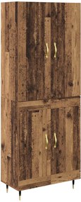 vidaXL Magasfiú Falra szerelhető Öreg fa 69,5 x 34 x 180 cm Faanyag