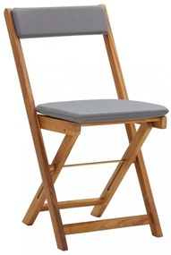 3 darabos összecsukható tömör akácfa bisztrószett párnákkal