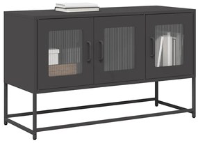 fekete hidegen hengerelt acél TV-szekrény 100,5x39x60,5 cm