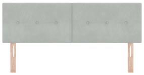 LED Fővállfa Gombos Tűzött Világosszürke 80 cm Bársony