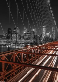 Poszter 21x29,7cm Brooklyn híd este 2, Assaf Frank