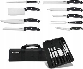 Konyhai kés készlet táska tokban 10 db-os élező villa