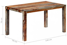 szürke tömör kelet-indiai rózsafa étkezőasztal 140 x 70 x 76 cm