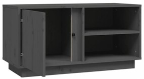 szürke tömör fenyőfa TV-szekrény 80 x 35 x 40,5 cm