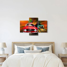 Kép - Retro versenyautók (90x60 cm)