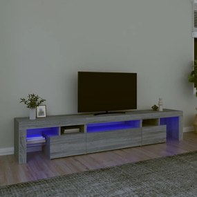 szürke sonoma színű TV-szekrény LED-lámpákkal 215x36,5x40 cm