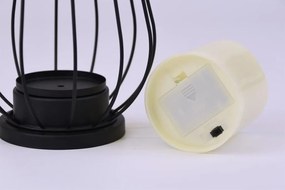 Fém gyertyatartó LED gyertya meleg fehér fekete/fehér