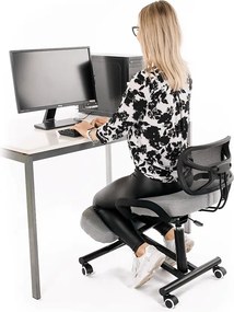 Ergonómikus térdeplőülés, szürkésbarna Taupe/fekete, RUFUS